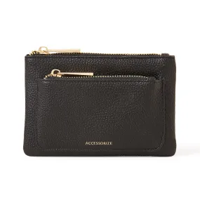 Accessorize London Black Double Zip Coin Purse