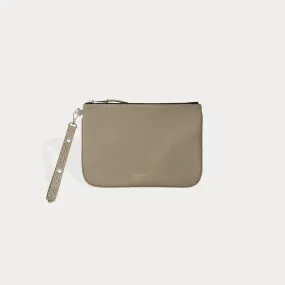 Ava Clutch - Greige/Silver