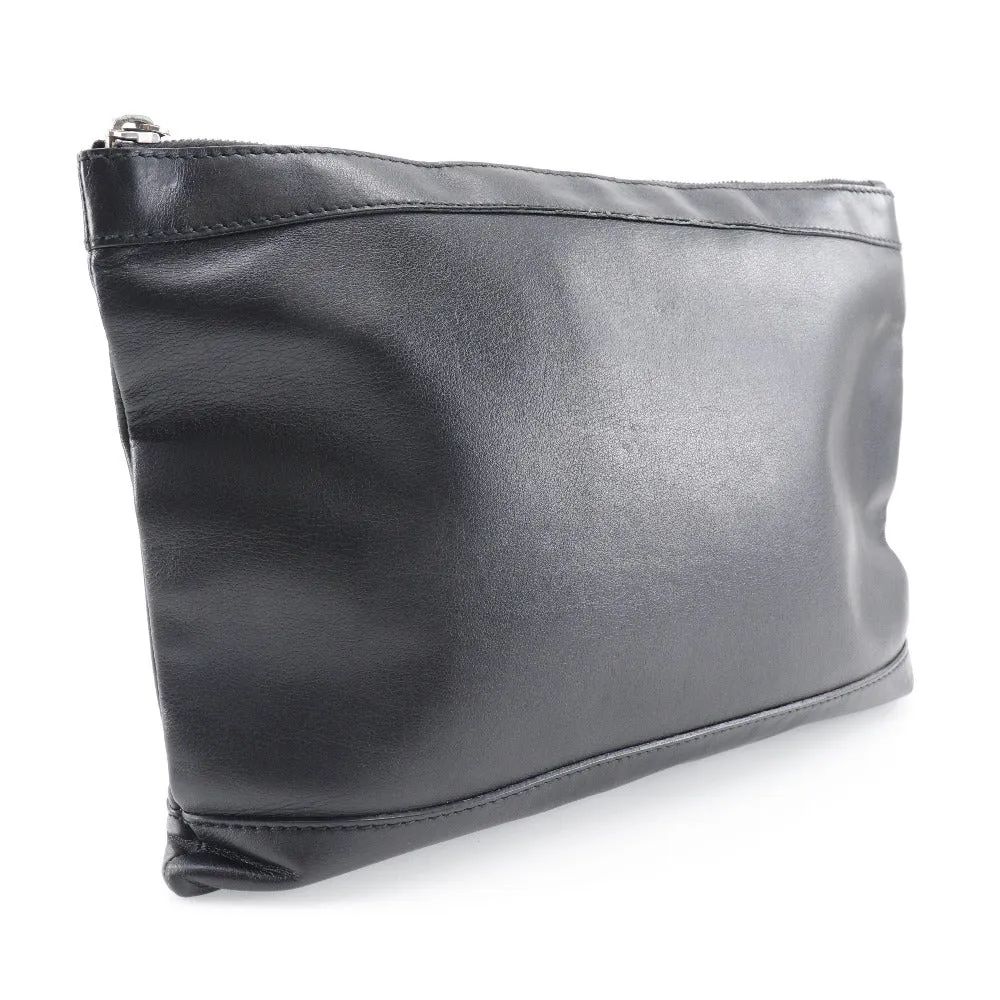 BALENCIAGA Clutch bag 373834 lambskin black Navy clip M unisex(Unisex) Used Authentic