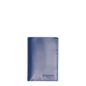 BLUE LEATHER VERTICAL WALLET