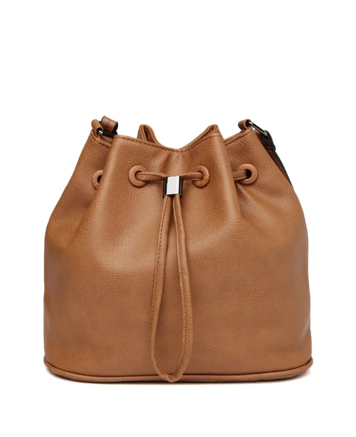 Brown Bucket Sling Bag