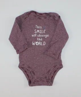 CARTERS THIS SMILE CAN CHANGE THE WORLD ONESIE 6M EUC