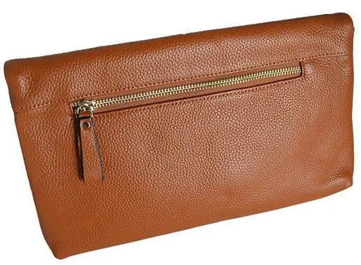 Centennial Park | Tan Leather Evening Clutch Envelope Bag