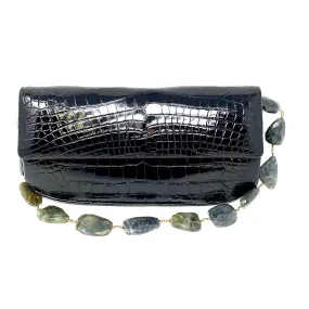 Darby Scott Handbag in Black Crocodile and Labradorite