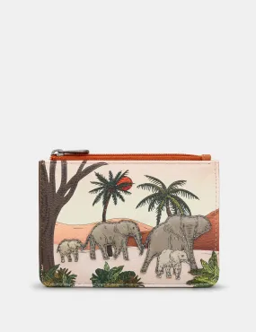 Elephant Parade Rust Leather Zip Top Purse