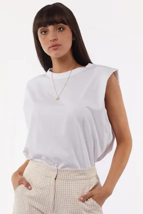 Elodi Shoulder Pad White Tee