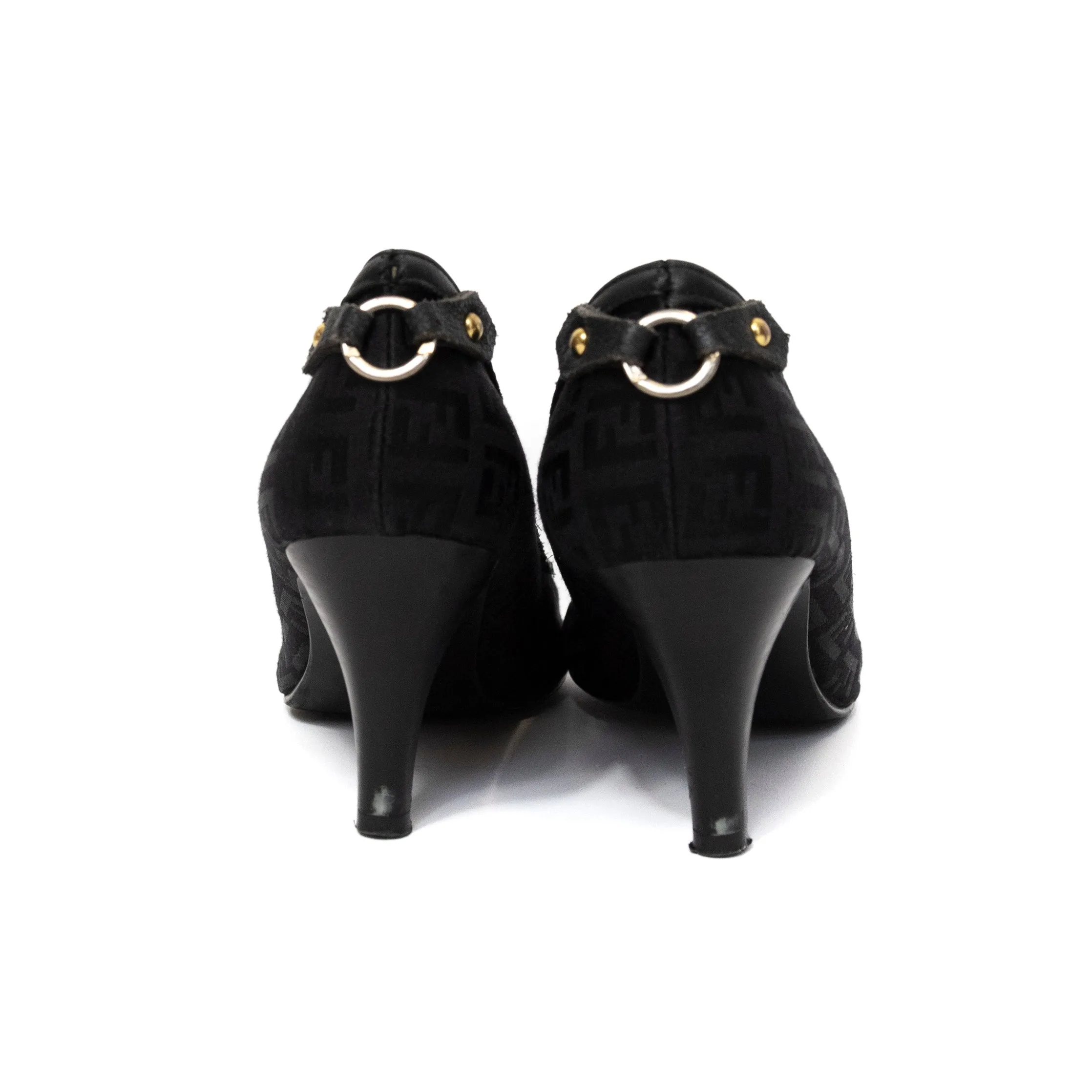 Fendi Black Monogram Heels