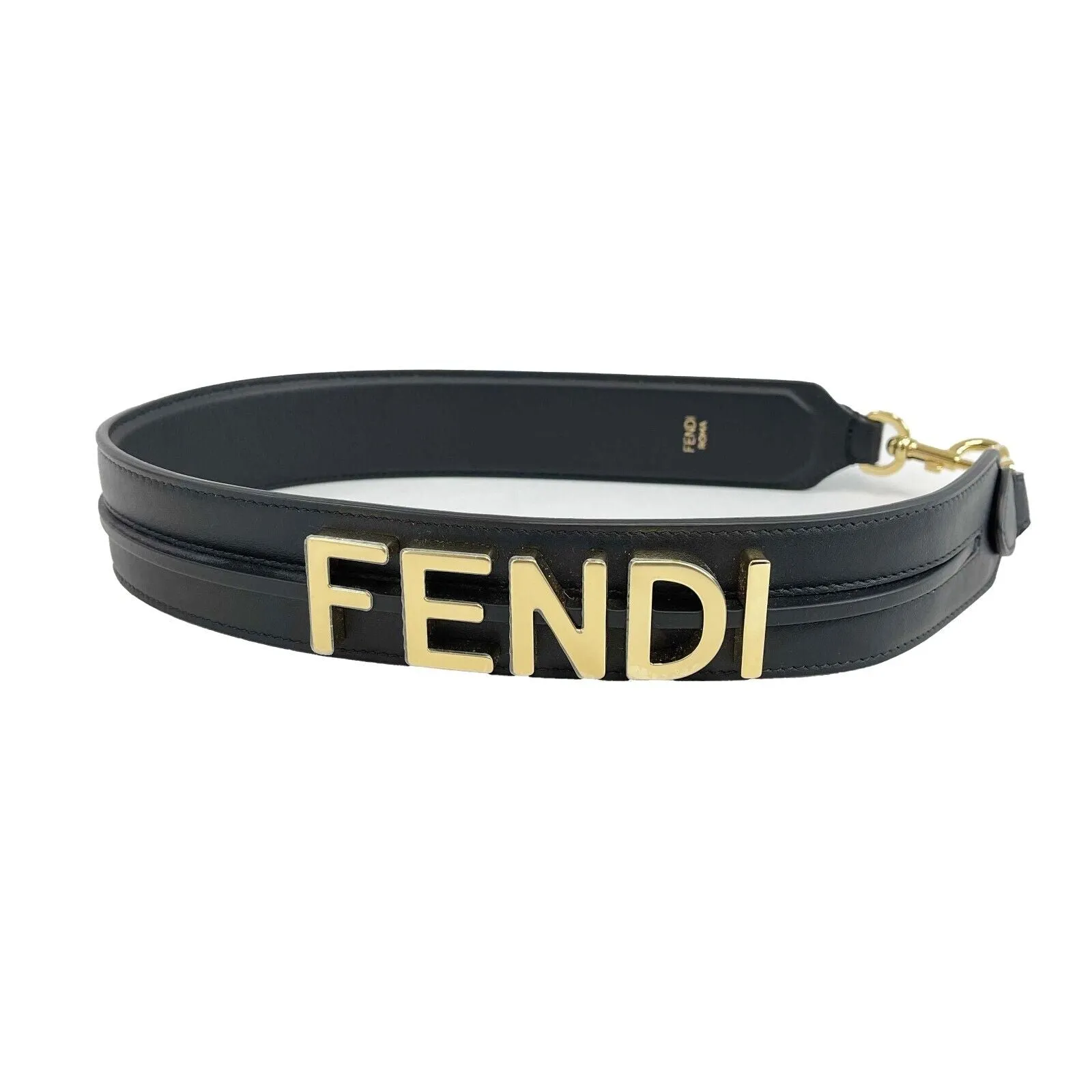 FENDI - NEW Black Bag Strap - Strap You Leather w/ 2 Clasps