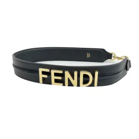 FENDI - NEW Black Bag Strap - Strap You Leather w/ 2 Clasps