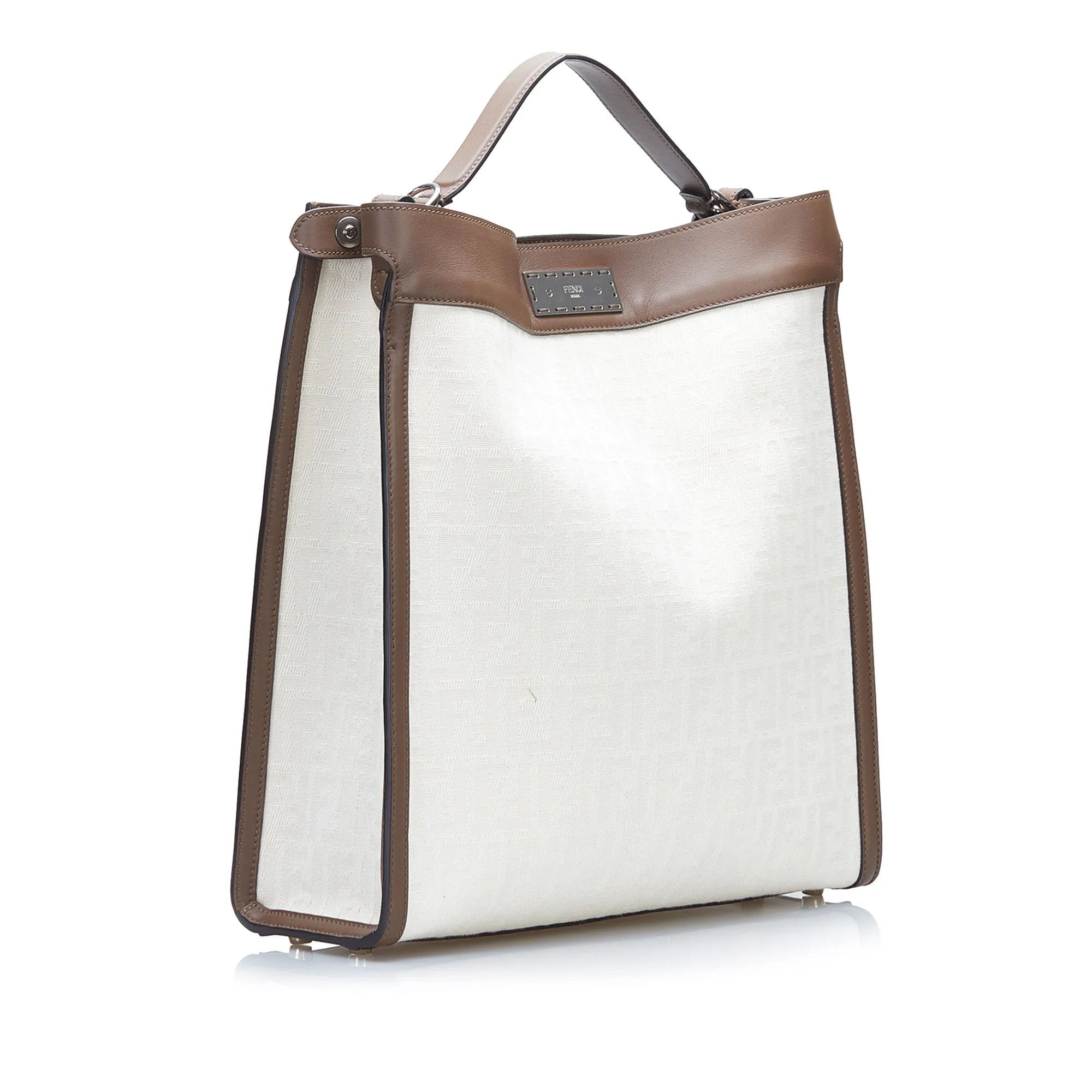 Fendi Peekaboo X-Lite White Zucca Canvas