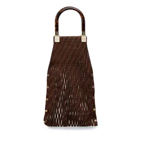 Fendi Sunny Tote Brown Zucca Suede Leather