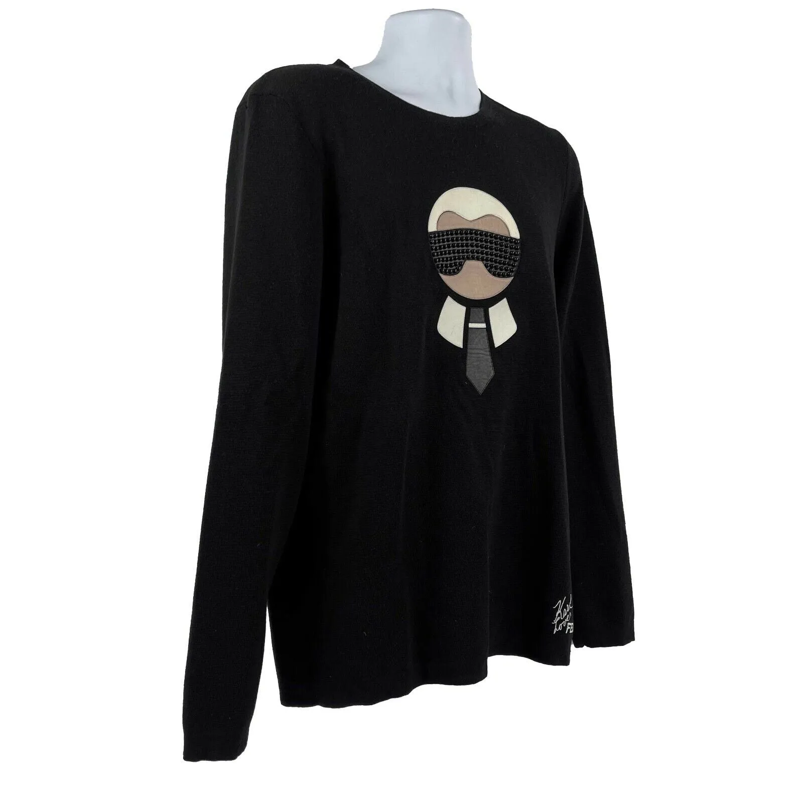 FENDI x Karl Lagerfeld - 'Karlito' Pullover - Black - IT 52 / US XL