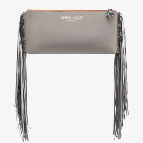 Fringe Clutch "Koala Grey"