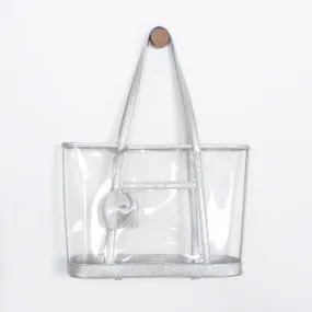 grace clear silver shoulder bag