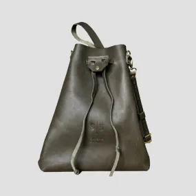 Leather Batseba Bucket Bag Olive Green