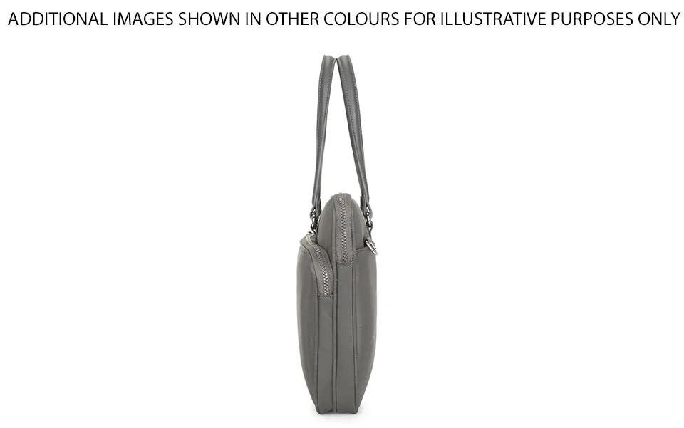 LIGHTWEIGHT FOREST GREEN MULTI COMPARTMENT LAPTOP HANDBAG WITH LONG SHOULDER STRAP