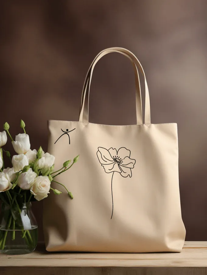 LINED FLOWER TOTE