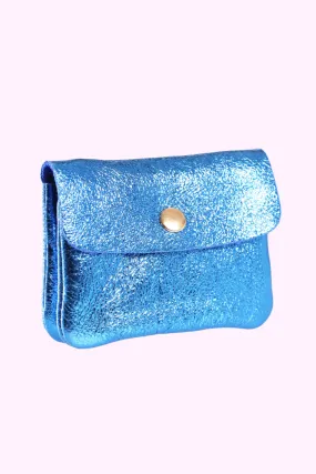 Metallic Blue Coin Purse Small