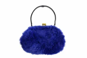 MORRIS MOSKOWITZ blue fur purse