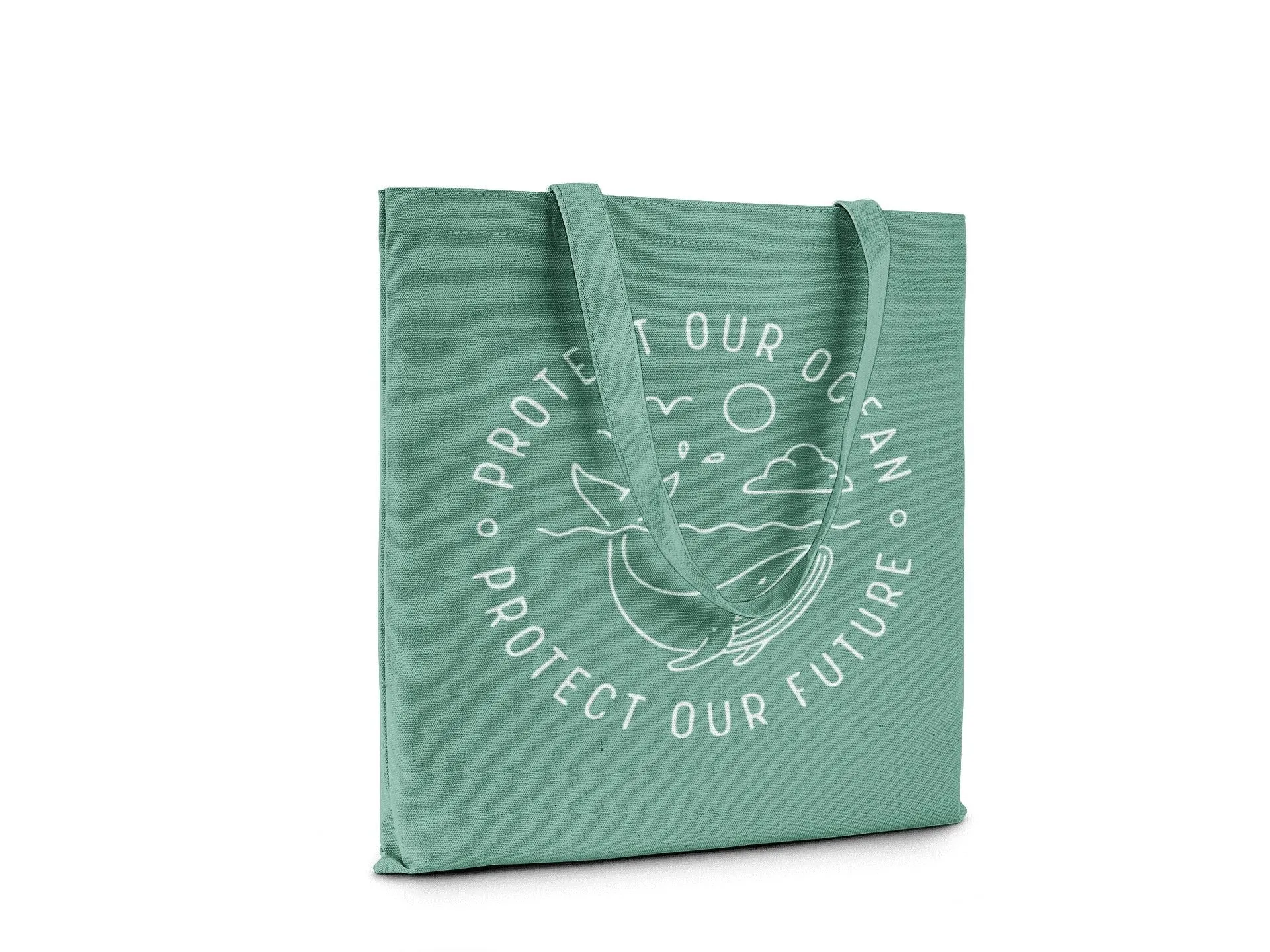 Protect Our Ocean Protect Our Future || Organic Cotton Shoulder Tote Bag