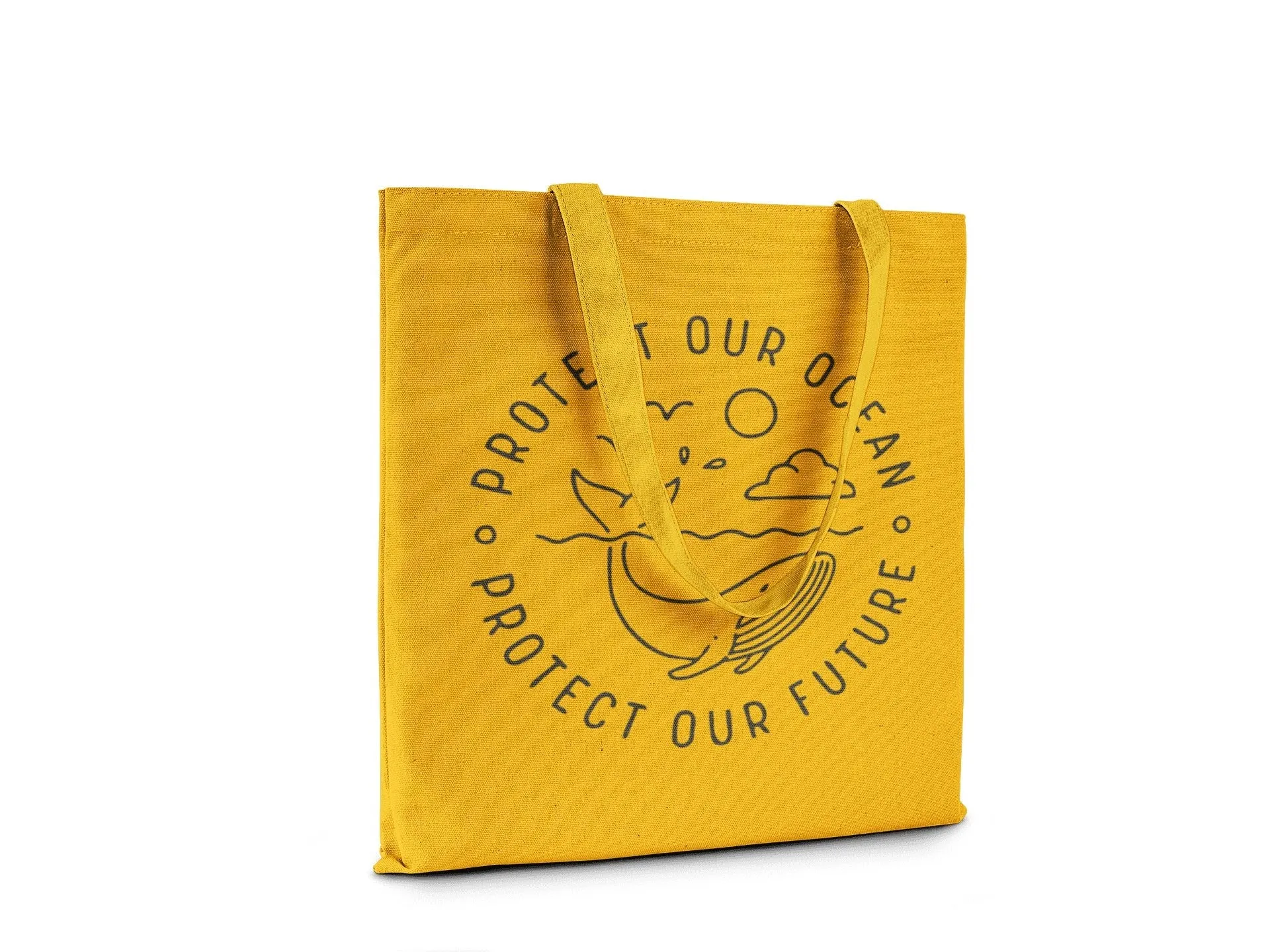 Protect Our Ocean Protect Our Future || Organic Cotton Shoulder Tote Bag