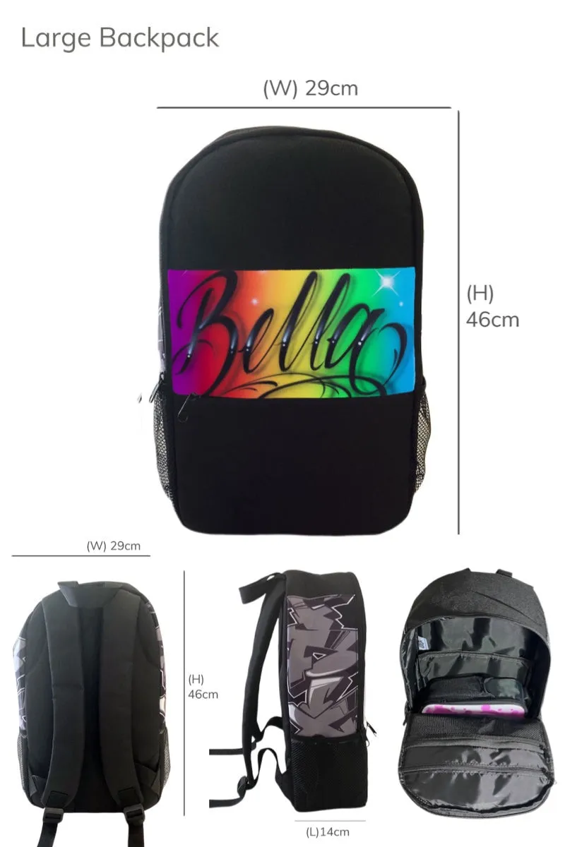 Rainbow Script Style Backpack (7)