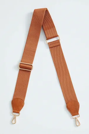 Solid Camel Cotton Weave Bag Strap