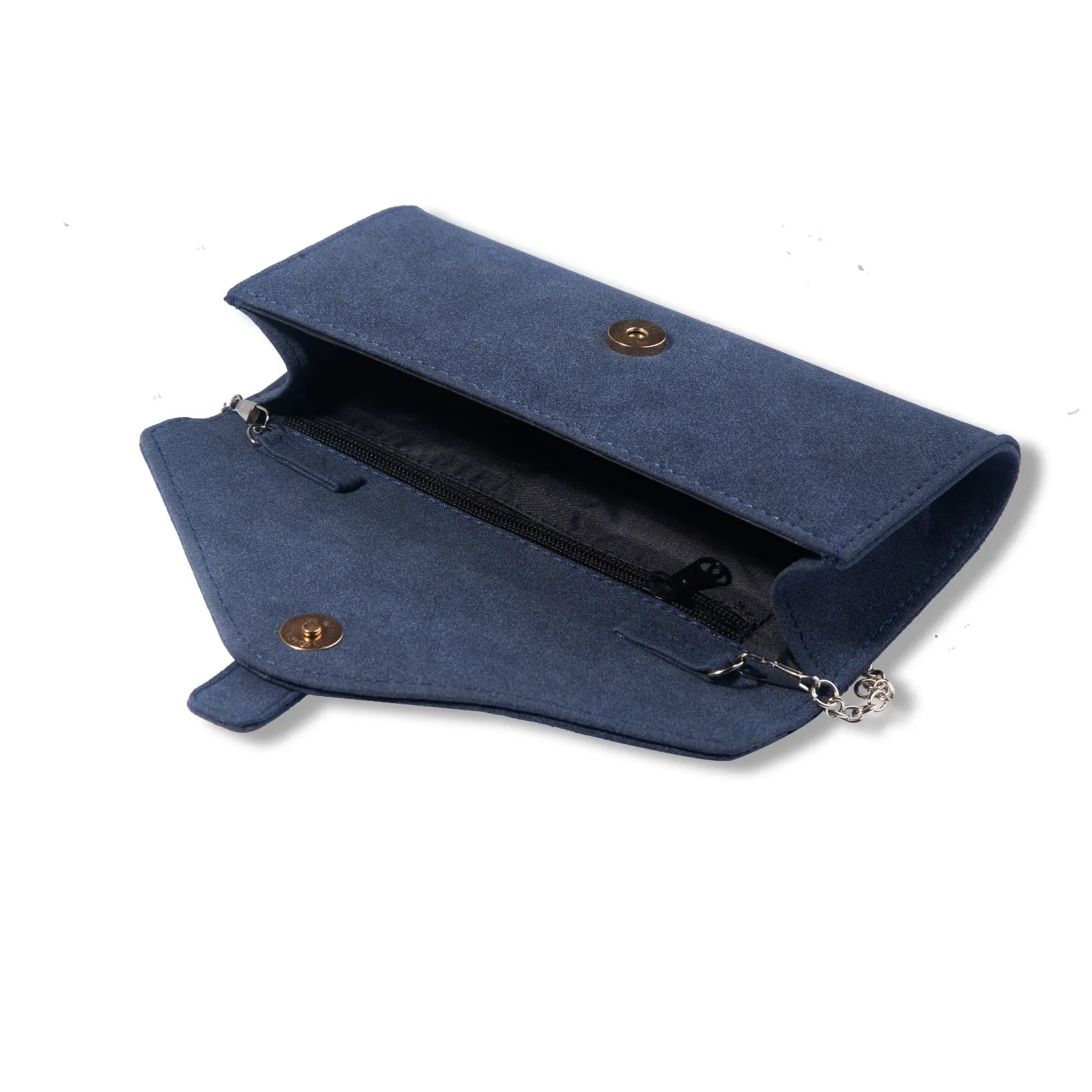 Sonata Blue suede clutch