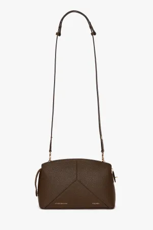 Victoria Crossbody Bag In Khaki Grained Leather