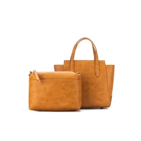 Vienna Tan 2 Piece Handbag Set