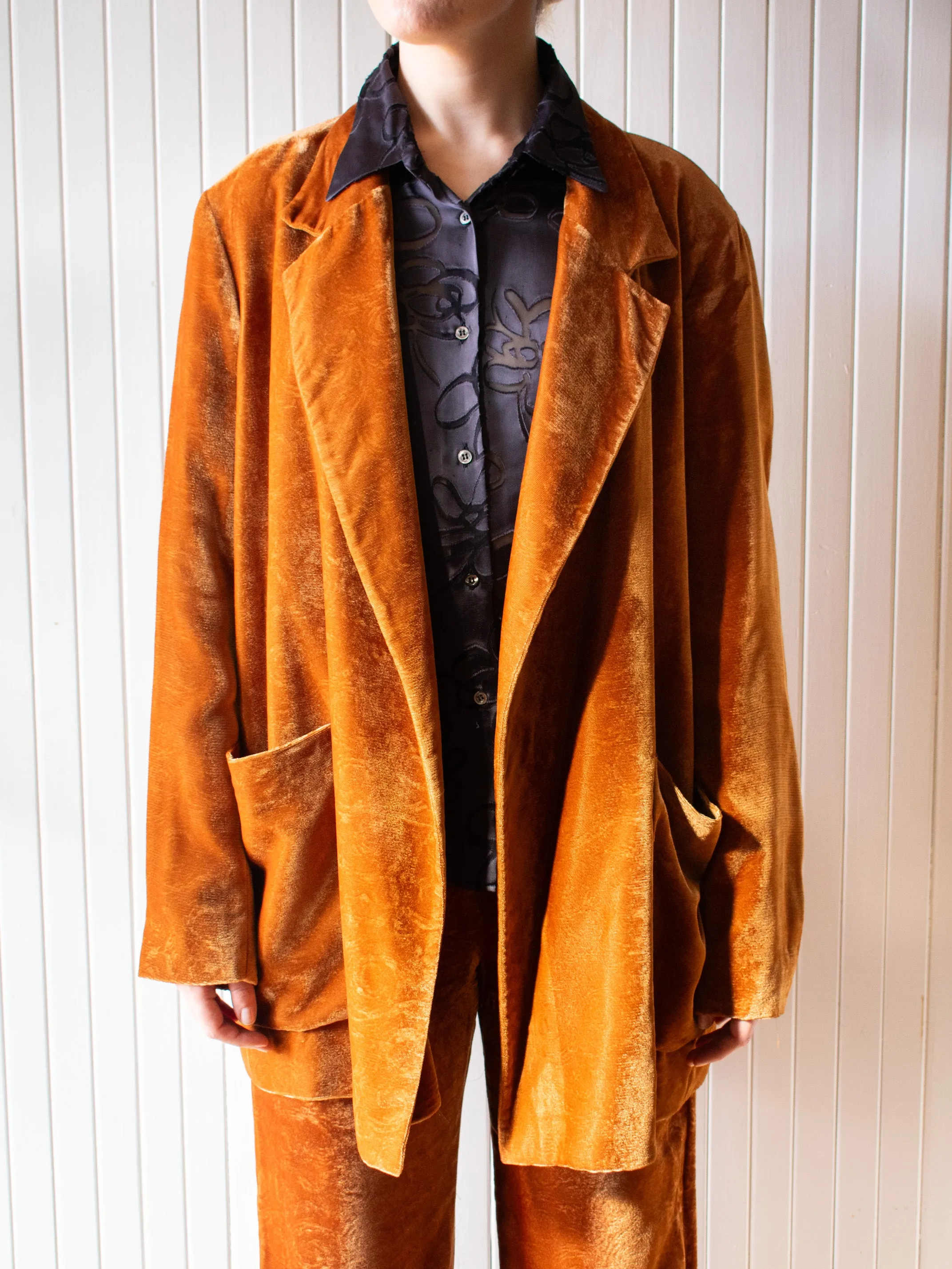 Vintage Fendi Burnt Orange Coordinate Velvet Set - Jacket