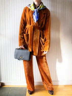 Vintage Fendi Burnt Orange Coordinate Velvet Set - Jacket